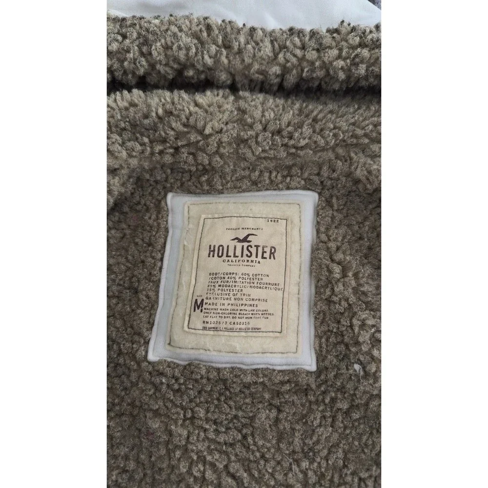 Hollister Vintage Faux Fur Lined Heavyweight Y2K Hoodie Zip Up Sz M. Teen‎ Size